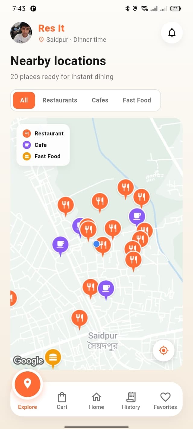 DineSwift, Multi-Tenant Restaurant Platform screen fragment